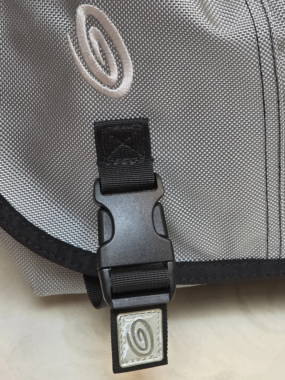 Timbuk2 Gray Messenger Bag with Orange LA Accent